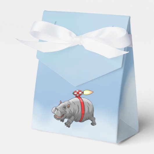 Das Hippo mit einem Jetpack Geschenkschachtel (Vorderseite)