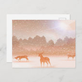 Das Hirsche im Winter Postkarte (Vorne/Hinten)