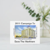 Das historische Hotel Markham rette Postkarte (Stehend Vorderseite)