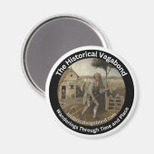 Das historische Vagabond-Logo auf einem Küchenmagn Magnet (Vorderseite/Rückseite)