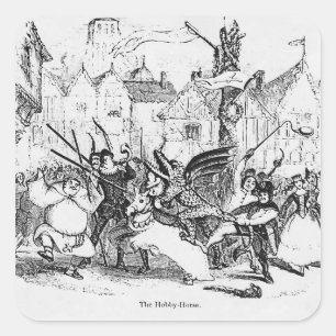 Das Hobby-Pferd Quadratischer Aufkleber