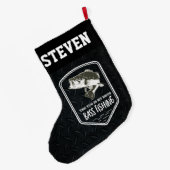 Das Hobby-Sport der Barschangeln-Zitat-Männer Großer Weihnachtsstrumpf (Rückseite (Hängend))