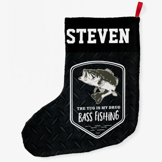 Das Hobby-Sport der Barschangeln-Zitat-Männer Großer Weihnachtsstrumpf (Rückseite)