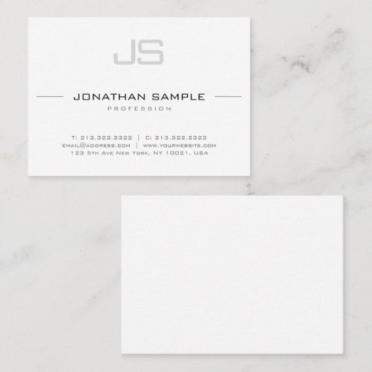 Das hoch entwickelte modische Monogramm machen Visitenkarte (Vorne/Hinten)