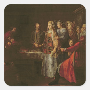 Das Hochzeitabkommen von 1777 Quadratischer Aufkleber