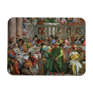 Das Hochzeitsfest in Cana, Detail des Banketts Magnet