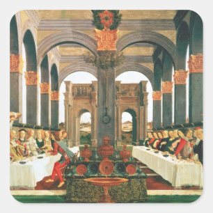 Das Hochzeitsfest Quadratischer Aufkleber