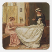 Das Hochzeitskleid Quadratischer Aufkleber (Vorderseite)