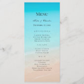 Das Hochzeitsmenü am Strand Menükarte (Vorderseite)