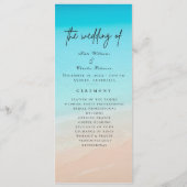 Das Hochzeitsprogramm am Strand Menükarte (Vorderseite)