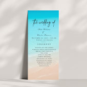 Das Hochzeitsprogramm am Strand Menükarte