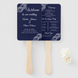 Das Hochzeitsprogramm der Knot Nautical Rope Navy Fächer