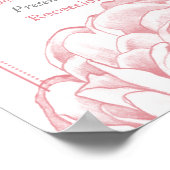 Das Hochzeitsprogramm für Hübsche Peony Floral Poster (Ecke)