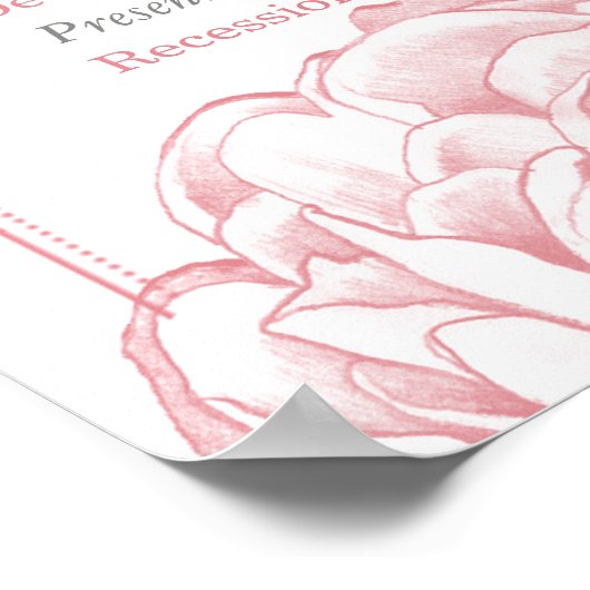 Das Hochzeitsprogramm für Hübsche Peony Floral Poster (Ecke)