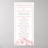 Das Hochzeitsprogramm für Hübsche Peony Floral Poster (Vorne)