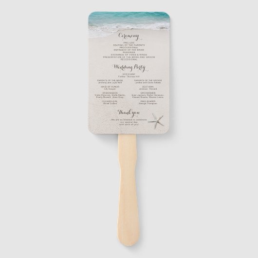 Das Hochzeitsprogramm für Sandstrände Fächer (Rückseite)