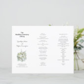 Das Hochzeitsprogramm für Seaside White Hydrangea (Stehend Vorderseite)