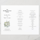 Das Hochzeitsprogramm für Seaside White Hydrangea (Vorderseite)