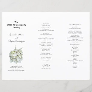Das Hochzeitsprogramm für Seaside White Hydrangea
