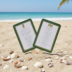 Das Hochzeitsprogramm für tropische Ananas Fächer