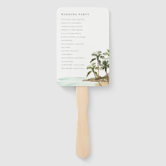 Das Hochzeitsprogramm für tropische Palmen Trees B Fächer (Rückseite)