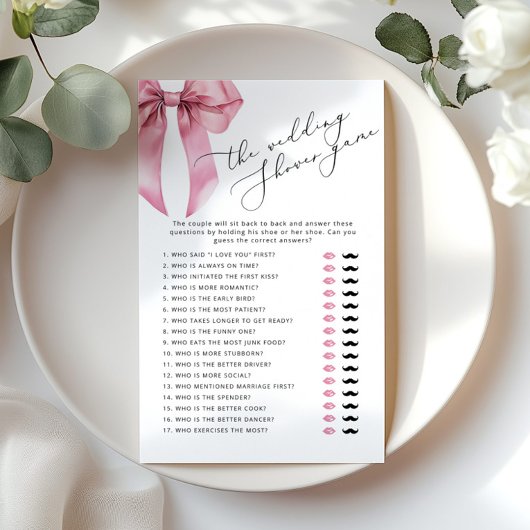 Das Hochzeitsschuhspiel Pink Bow Brautparty