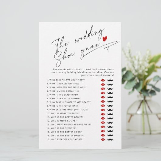 Das Hochzeitsschuhspiel Script Brautparty (Stehend Vorderseite)