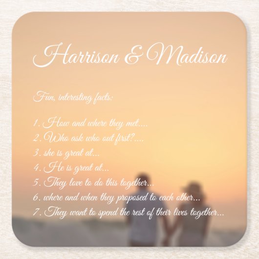 Das Hochzeitsspaßfest - Foto-Skript Rechteckiger Pappuntersetzer (Vorderseite)