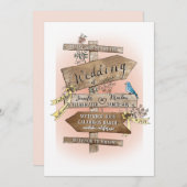 Das Hochzeitszeichen sagt Hand gezogen Wasserfarbe Einladung (Vorne/Hinten)