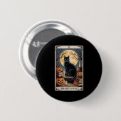 Das Hocus Pocus Tarot Halloween Cat Pumpkin Mystic Button (Vorne & Hinten)