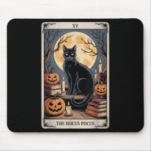 Das Hocus Pocus Tarot Halloween Cat Pumpkin Mystic Mousepad