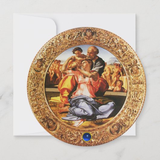 DAS HOLY FAMILY CHRISTMAS PARTY Blue Sapphire Gem Einladung (Vorderseite)