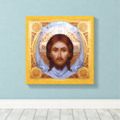 DAS HOLY MANDYLION-Icon auf Stretched-Leinwand Leinwanddruck (Insitu (Holzboden))