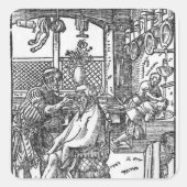 Das Holz Quadratischer Aufkleber (Vorderseite)