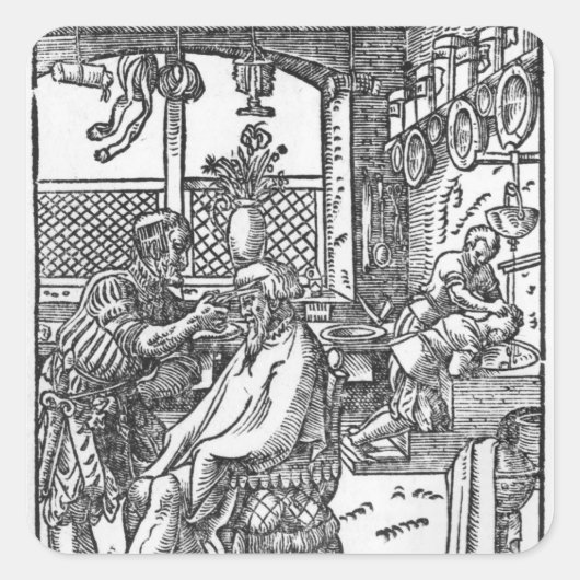 Das Holz Quadratischer Aufkleber (Vorderseite)