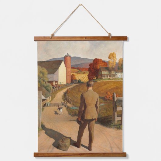 Das Homecoming, 1945 von Newell Convers Wyeth Wandteppich Mit Holzrahmen (Vorderseite)