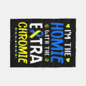 Das Homie mit Extra Chromie Down Syndrom Awarene Fleecedecke (Vorderseite (Horizontal))