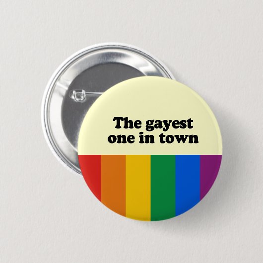 Das homosexuellste in der Stadt Button (Vorne & Hinten)