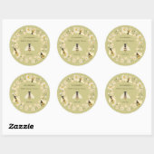 Das Honey-Label Daisy Wreath and Bies personalisie Runder Aufkleber (Blatt)