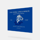 Das Hook Line & Sinker Bar Fischermann Acrylschild (Winkel)