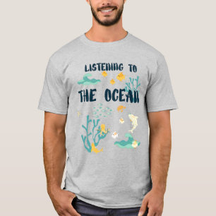 Das Hören auf den Ozean, den Tag der Erde, Meerest T-Shirt