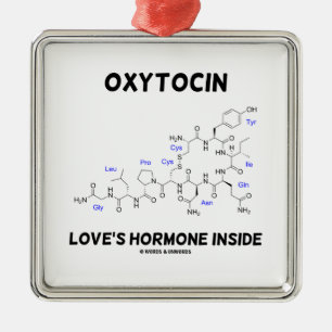 Das Hormon-Innere der Oxytocin-Liebe (Chemie) Silbernes Ornament