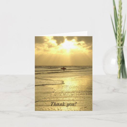 Das Hotel ?The Beach? im ?Sunset? Dankeskarte (Vorderseite)