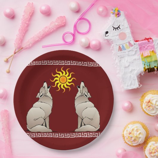 DAS HOWLING COYOTES BENEATEN EINE SÜDWESTLICHE SON PAPPTELLER (Party)