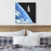Das Hubble-Weltraumteleskop mit blauer Erde Leinwanddruck (Insitu (Schlafzimmer))