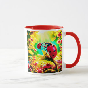 Das hübsche Marienkäfer und sein süßes Baby Tasse