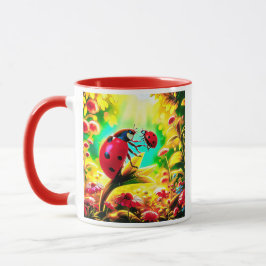 Das hübsche Marienkäfer und sein süßes Baby Tasse