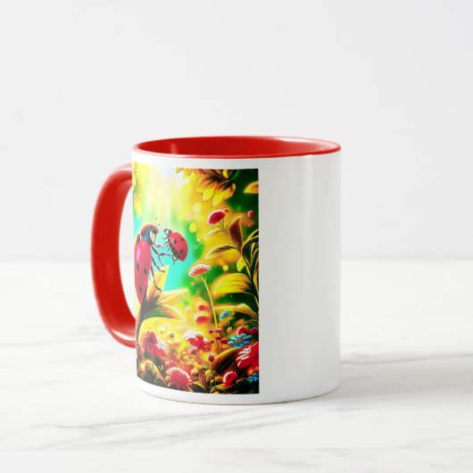Das hübsche Marienkäfer und sein süßes Baby Tasse (Vorderseite Links)