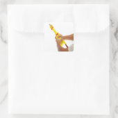 Das Huhn ersticken Quadratischer Aufkleber (Tasche)
