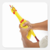Das Huhn ersticken Quadratischer Aufkleber (Vorderseite)